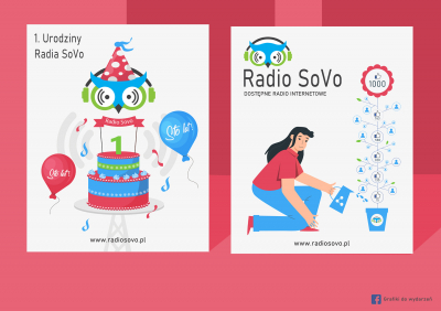 Projekt banerów promujących radio Sovo.