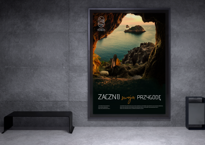 Projekt plakatu biura podróży.